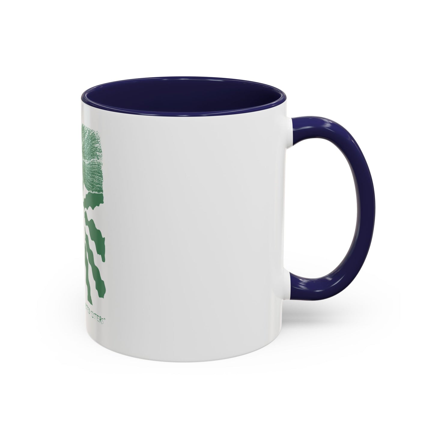 Twisted Sisters Mug  in Green. Natural and Free Two Tone Design