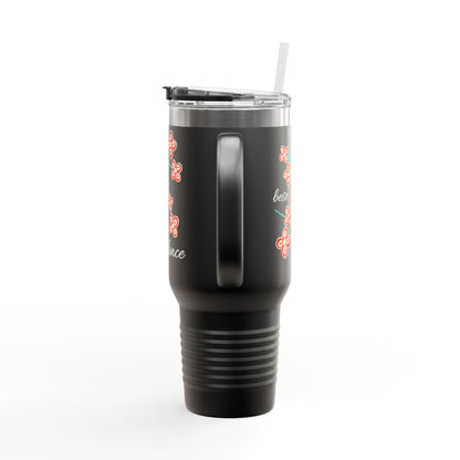 Festive Adinkra Bese Saka Travel Mug 40oz insulated Black or Olive