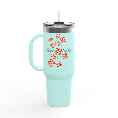 Festive  Adinkra  Bese Saka  Travel Mug  40oz Teal or White