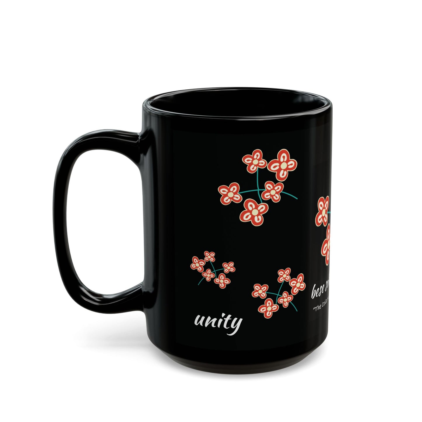 Festive Adinkra Mug  with Cola Nut Bouquet   Black 11oz 15oz