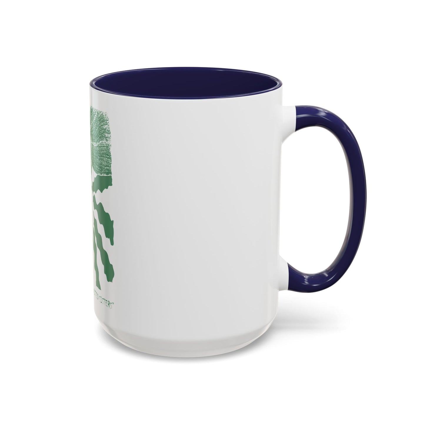 Twisted Sisters Mug  in Green. Natural and Free Two Tone Design