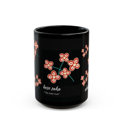 Festive Adinkra Mug  with Cola Nut Bouquet   Black 11oz 15oz