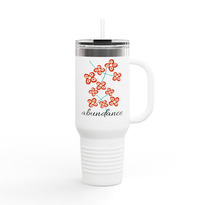 Festive  Adinkra  Bese Saka  Travel Mug  40oz Teal or White