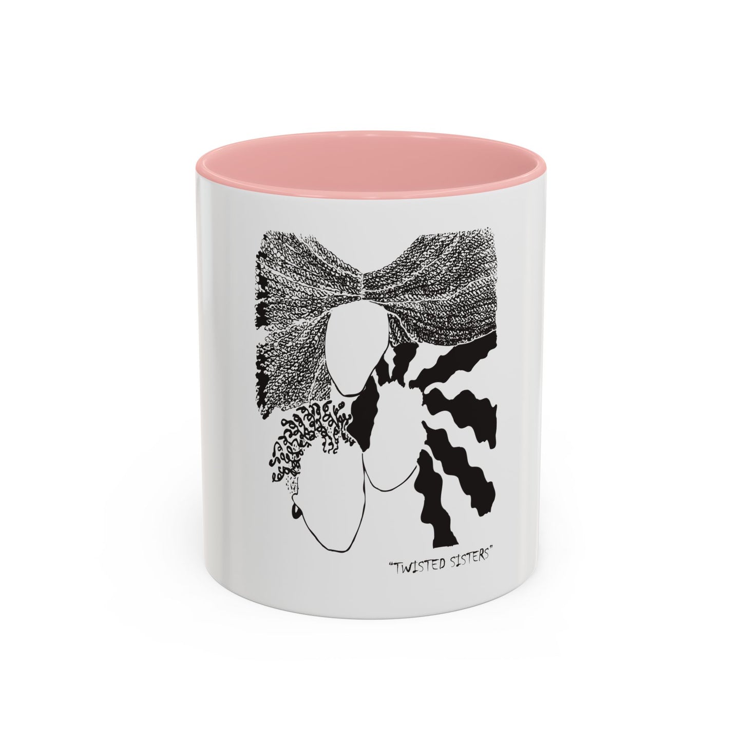 “Twisted Sisters” Mug   Natural and Free . Two Tone Design Accent Coffee Mug  11oz 15oz