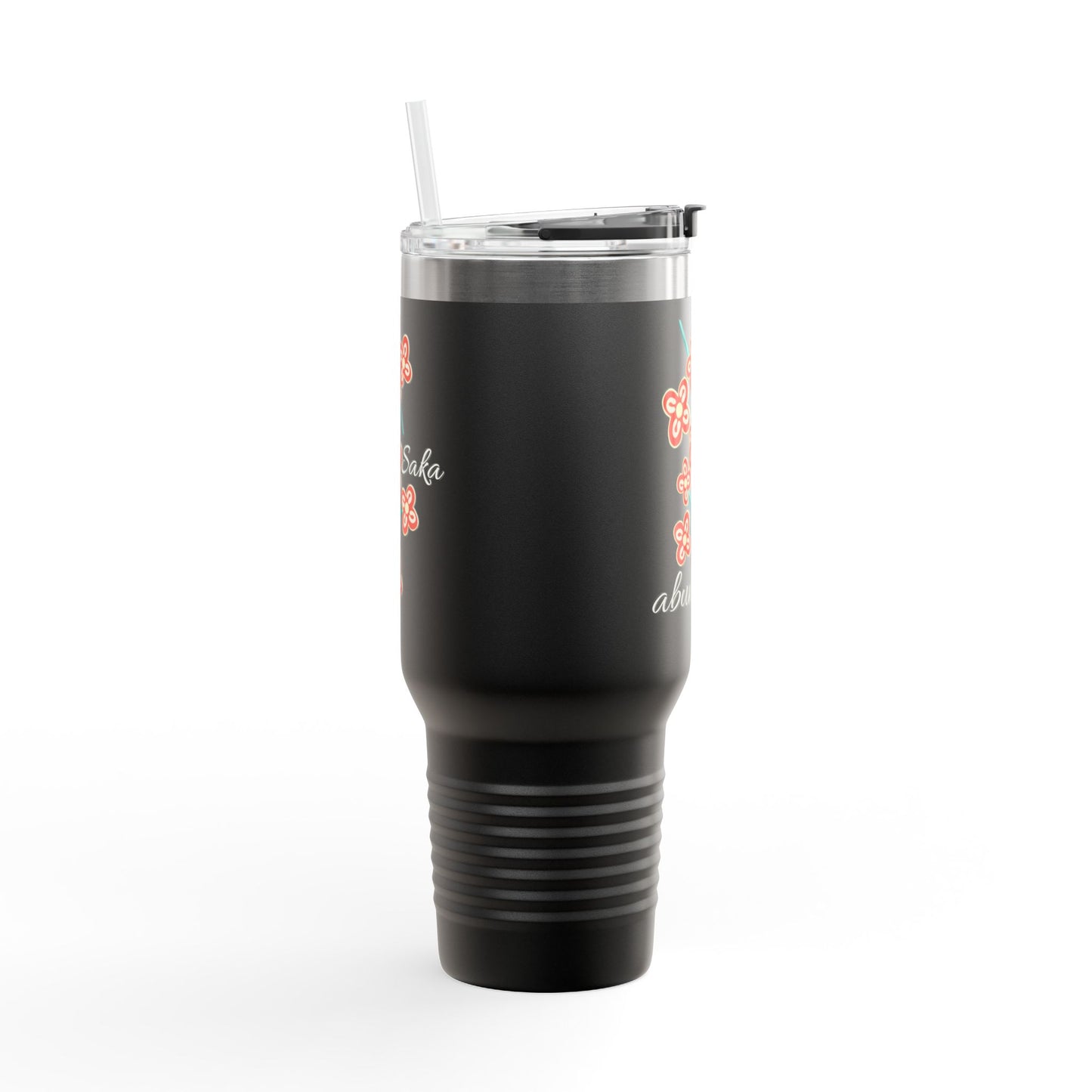 Festive Adinkra Bese Saka Travel Mug 40oz insulated Black or Olive