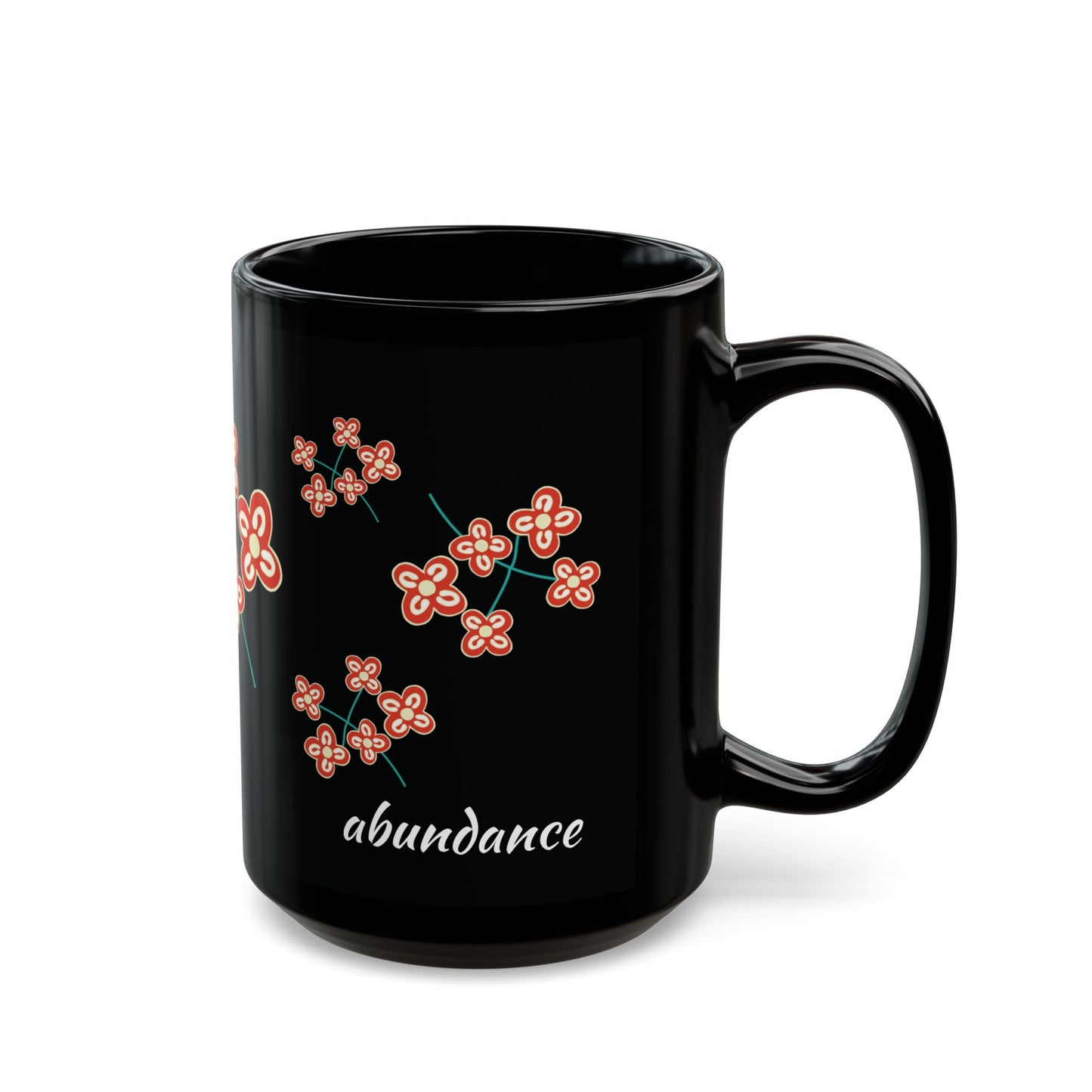 Festive Adinkra Mug  with Cola Nut Bouquet   Black 11oz 15oz