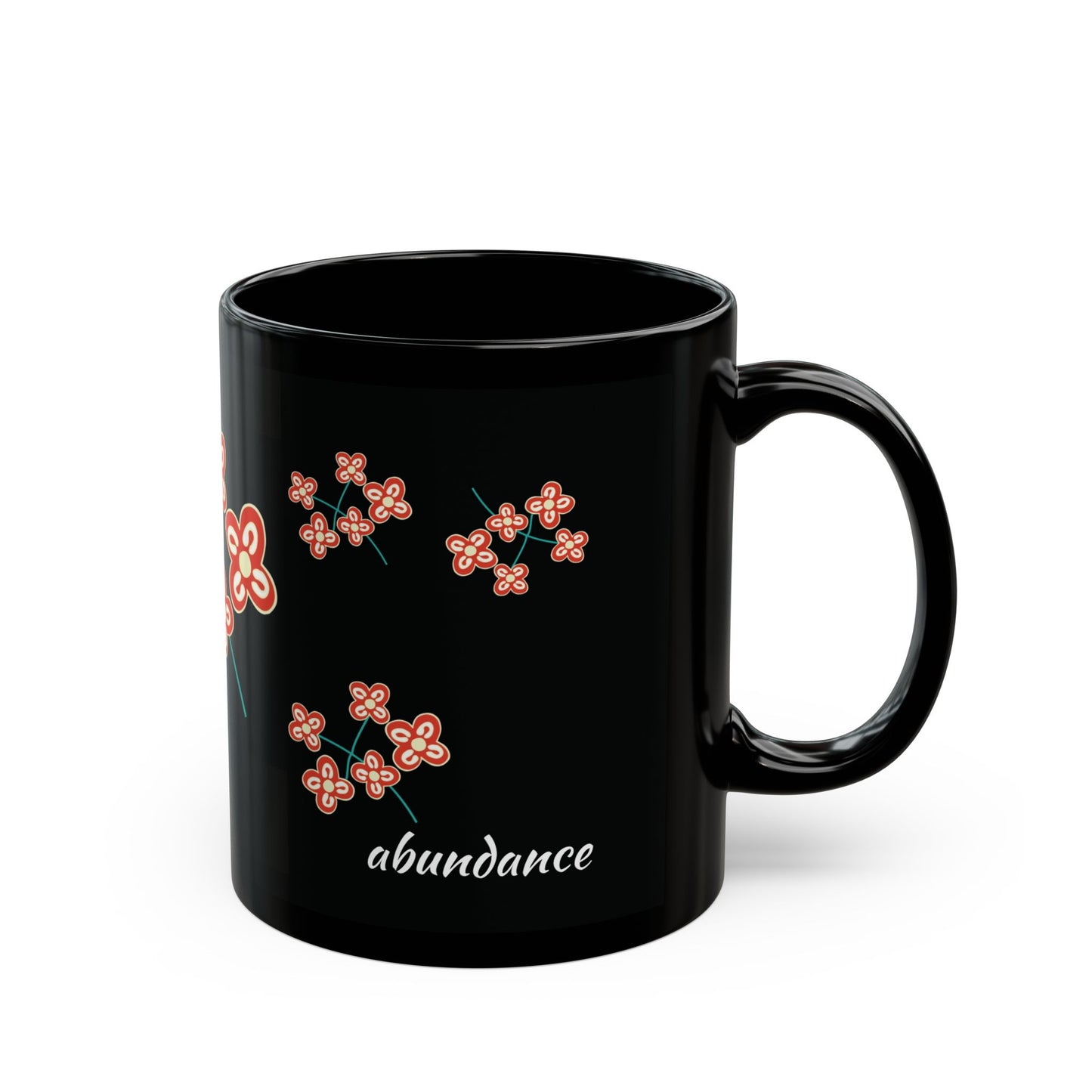 Festive Adinkra Mug  with Cola Nut Bouquet   Black 11oz 15oz