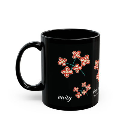 Festive Adinkra Mug  with Cola Nut Bouquet   Black 11oz 15oz